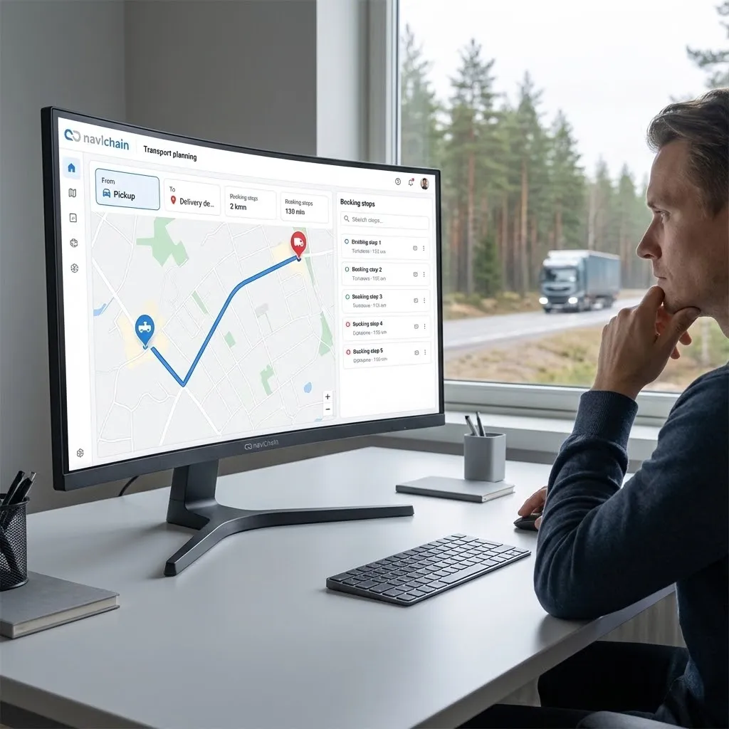 A logistics manager uses the Direct Delivery feature in Navichain.